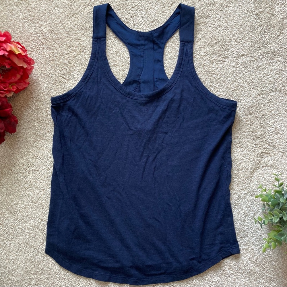 Racerback Tank with Silver Zipper Detail